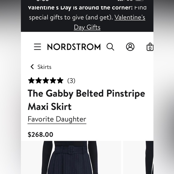 NEW FAVORITE DAUGHTER the gabby maxi skirt in Navy Pinstripe size 2 - Picture 9 of 15